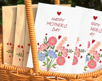 Personalized Mother's Day Party Favors, Mother's Day Wildflowers Seed Packets, Gifts for Mom, Floral Mother's Day Garden party Seed Packets
