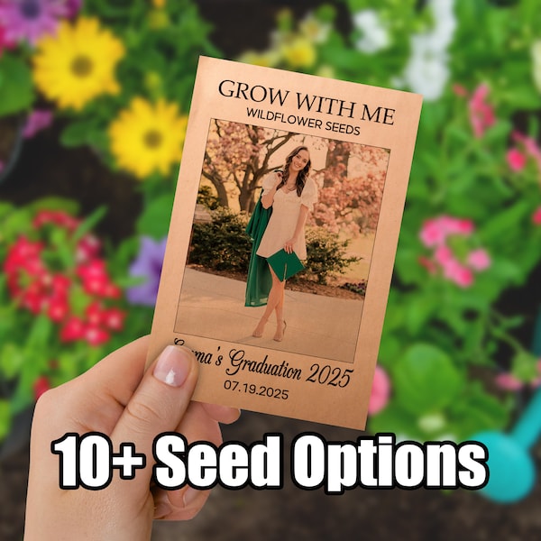 Graduation Party Favors for Guests, Personalized High School Graduation Gifts for Guests, Custom Grad School Party Seed packet favors