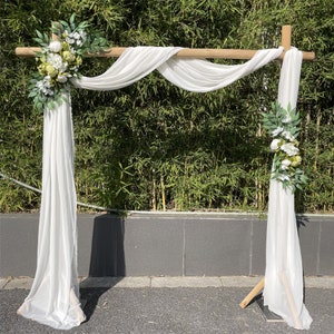 Wedding Arch Flowers, 2Pcs Green Peony Floral Swags, Artificial Eucalyptus Leaves Flower For Sheer Drapes, Chair,Arbor, Wedding Ceremony
