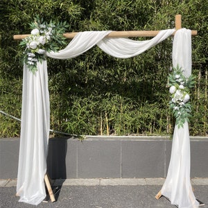 Hochzeitsbogen-Blumen, 2 Stück weiße Pfingstrosen-Blumengirlanden, künstliche Eukalyptusblätter-Blume für transparente Vorhänge, Stuhl, Laube, Hochzeitszeremonie