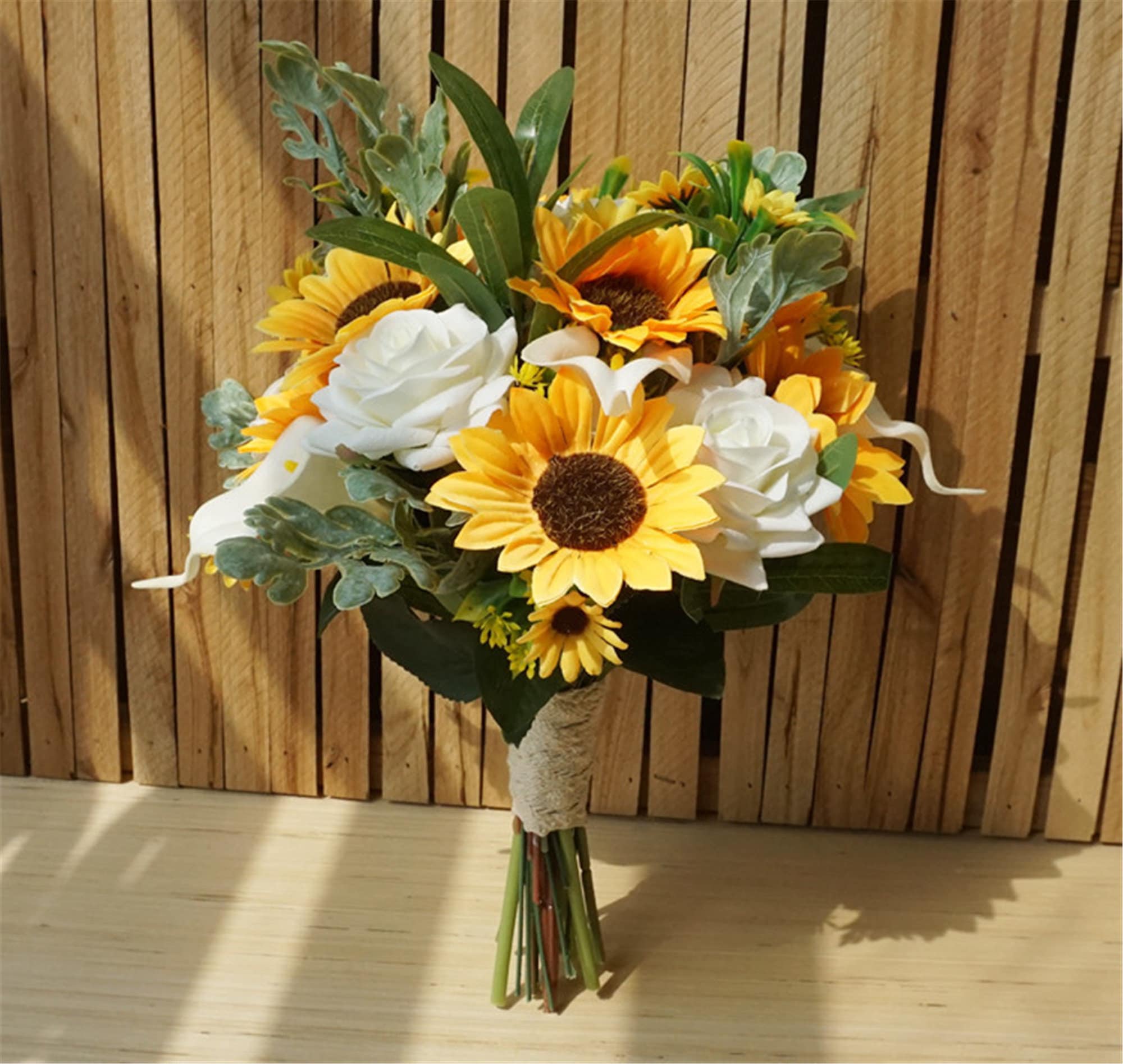 Sunflower Wedding Bouquet Calla Lily Sun Flower Bridal Etsy