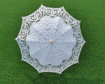 Parapluie blanc artificiel fait à la main vintage dentelle victorienne ouverture manuelle parapluie de mariage noir mariée Parasol pour mariage Parapluie de soleil Beige