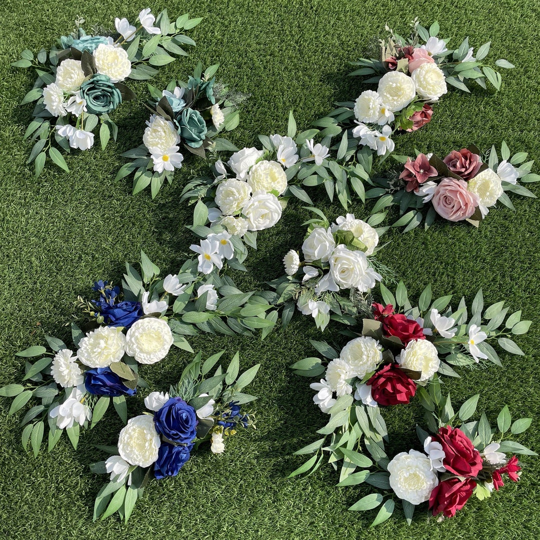 Floral Swags for Wedding Ceremony Sign, Rose Decorative Wedding Arch