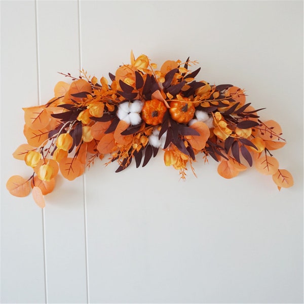 Fall Color Swags Autumn Swag Garland Yellow Halloween Decorate Back Door Artificial Wedding Arch Flowers Arrangement Head table centerpiece