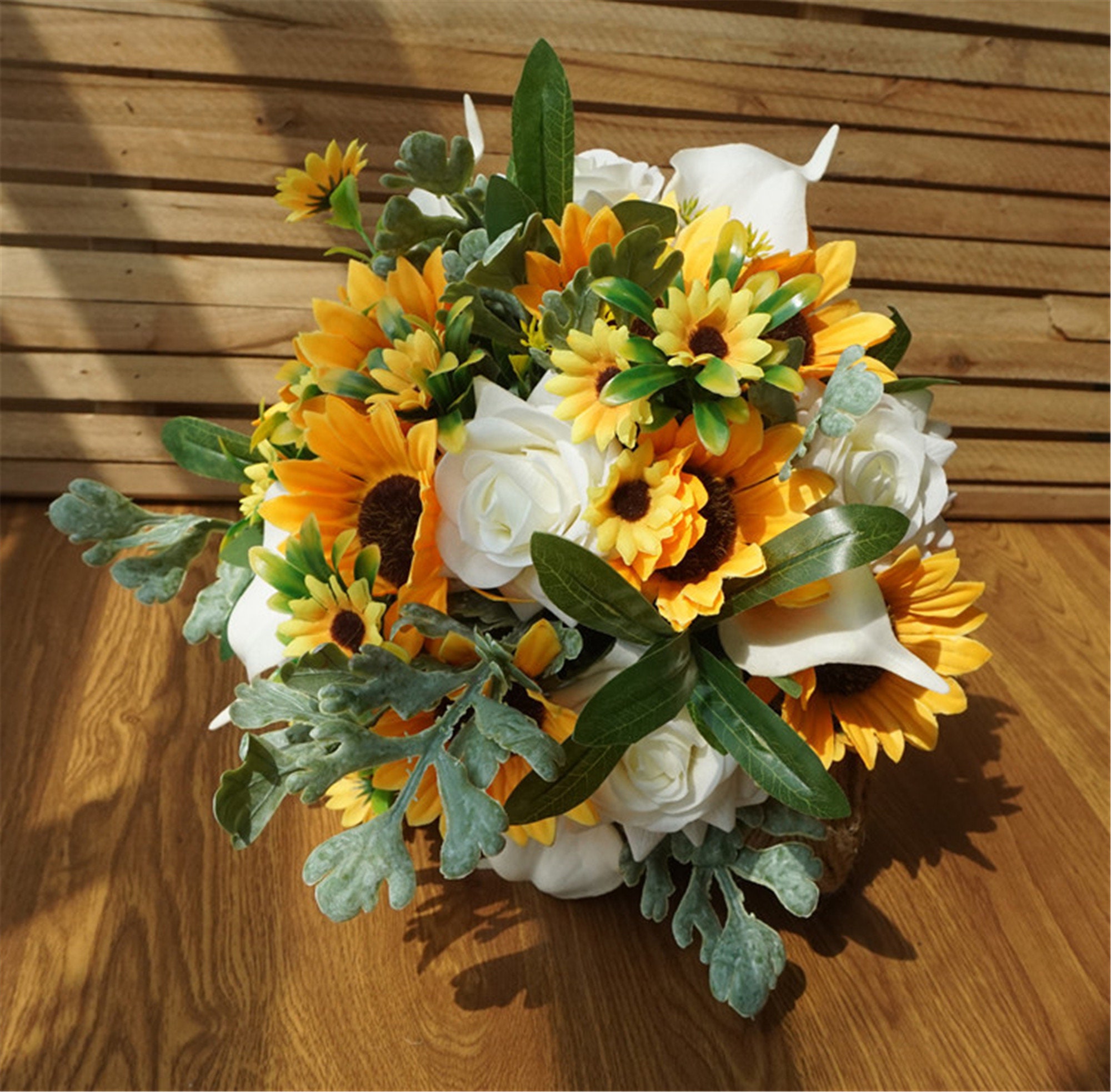 Sunflower Wedding bouquet Calla Lily Sun Flower Bridal Etsy