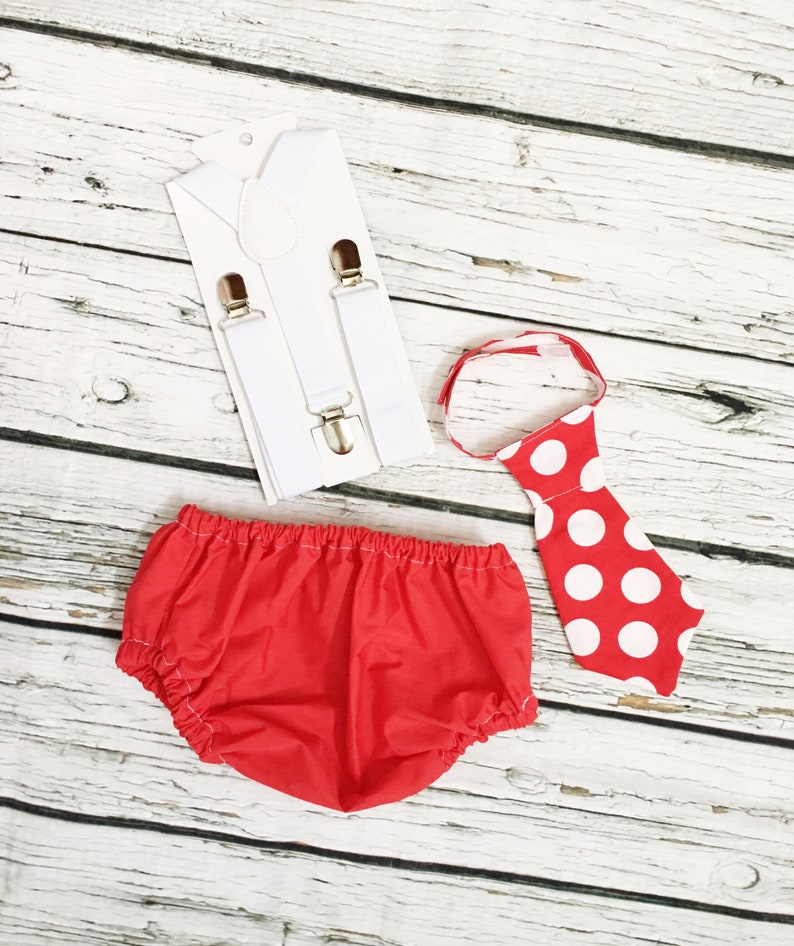 Ready to Ship,Mickey Red Birthday,Mickey Outfit,Red Suspenders,Diaper Cover Red,Red White Dots,Cake Smash Outfit Boy,Birthday Boy Outfit