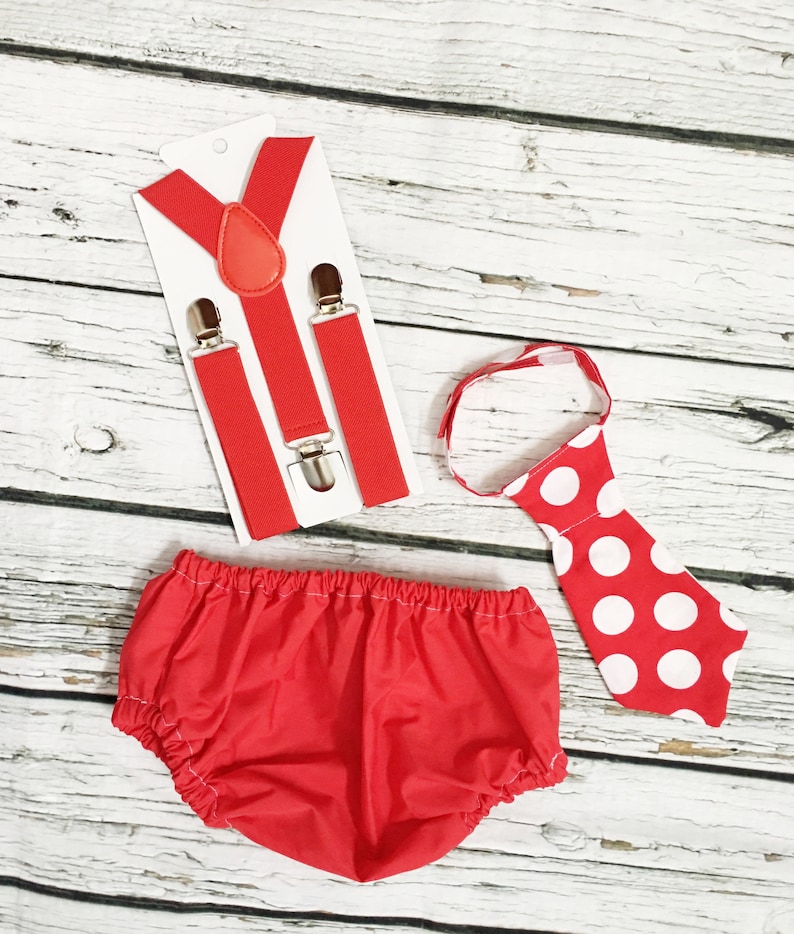Ready to Ship,Mickey Red Birthday,Mickey Outfit,Red Suspenders,Diaper Cover Red,Red White Dots,Cake Smash Outfit Boy,Birthday Boy Outfit