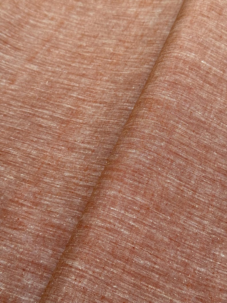 Matka Silk Chambray Fabric - Orange