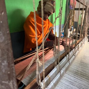 Matka Silk Chambray Fabric Weaving