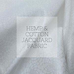 Hemp & Cotton Jacquard (Swirls) Fabric - 140 GSM / 4.25 Oz - Natural Hemp Cotton Fabric Hemp Jacquard Fabric Hemp Pattern Hemp Shirt Fabric