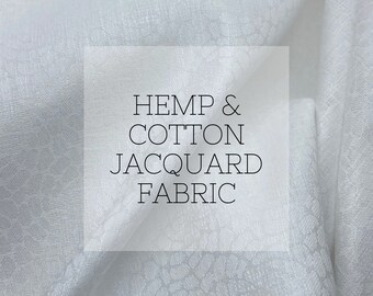 Hemp & Cotton Jacquard (Swirls) Fabric - 140 GSM / 4.25 Oz - Natural Hemp Cotton Fabric Hemp Jacquard Fabric Hemp Pattern Hemp Shirt Fabric