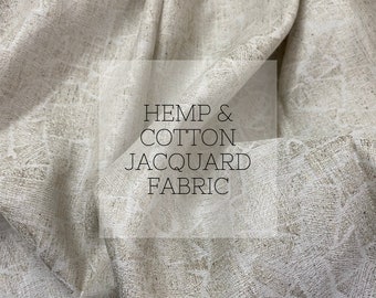 Hemp & Cotton Jacquard (Stone) Fabric - 140 GSM / 4.25 Oz - Natural Hemp Cotton Fabric Hemp Jacquard Fabric Hemp Pattern Hemp Shirt Fabric