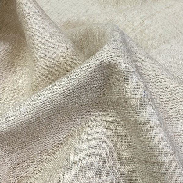 Tejido de seda - Crudo salvaje natural hecho a mano sin teñir - Por media yarda (0.5 yardas) - 150 gsm / 4.5 oz - Peace Silk | Sin procesar