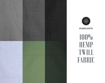 Hemp Twill Fabric Medium Weight 5.75 oz - Hemp Fabric for Upholstery Hemp Cushion Hemp Twill Pants Hemp Clothing Hemp Twill Jacket 100% Hemp