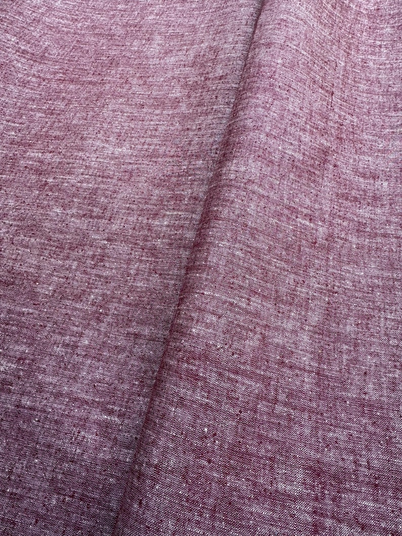 Matka Silk Chambray Fabric - Maroon