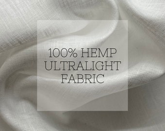 Hemp Fabric - 2.75 Oz / 95-100 GSM | Fine Hemp Fabric Hemp Shirt Hemp Fabric for Dress Ultralight Hemp Fabric 100% Hemp Fabric Hemp Tissue