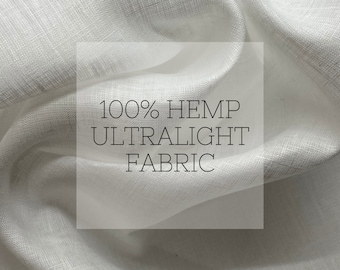 Hemp Fabric - 2.75 Oz / 95-100 GSM | Fine Hemp Fabric Hemp Shirt Hemp Fabric for Dress Ultralight Hemp Fabric 100% Hemp Fabric Hemp Tissue