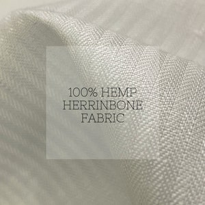 Hemp Herringbone Fabric - 5.5 oz / 190 gsm| Hemp Fabric for upholstery Hemp fabric for Jacket Hemp Herringbone Hemp Cushion 100% Hemp Fabric