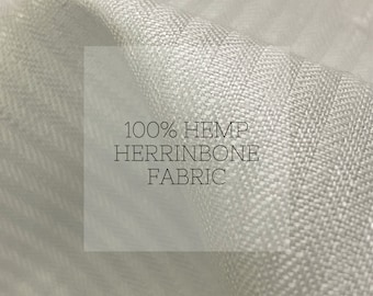 Hemp Herringbone Fabric - 5.5 oz / 190 gsm| Hemp Fabric for upholstery Hemp fabric for Jacket Hemp Herringbone Hemp Cushion 100% Hemp Fabric