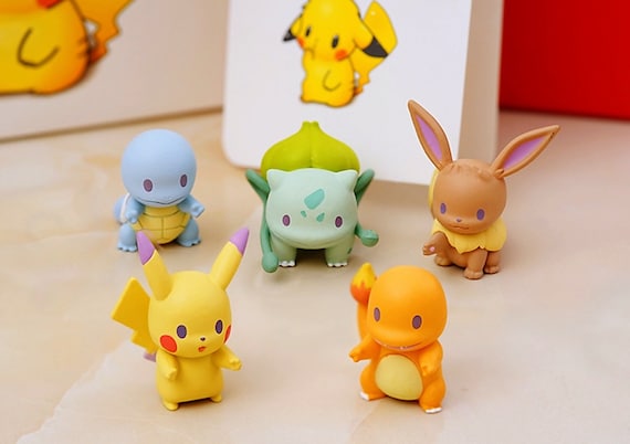 Cute Pokémon Figurines Mini Pikachu Bulbasaur Charmander Eevee Squirtle Collectible Figures Handmade