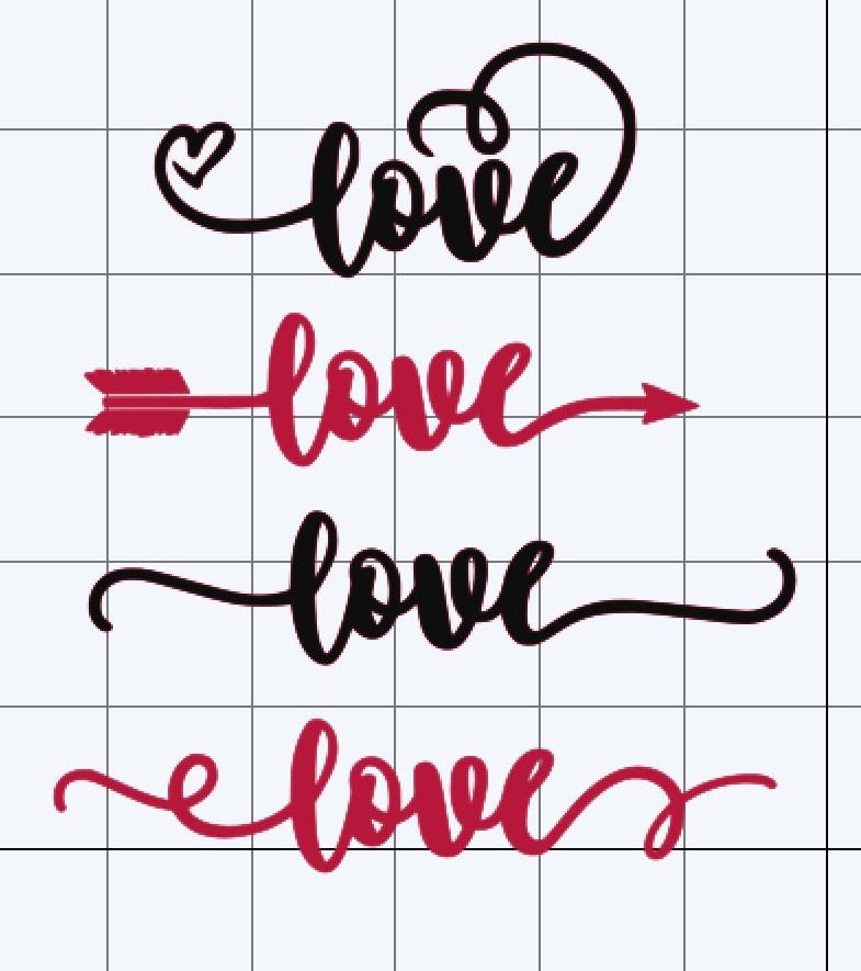 Love in Script, Fancy Font, Valentine, SVG, PNG, JPEG Etsy Canada
