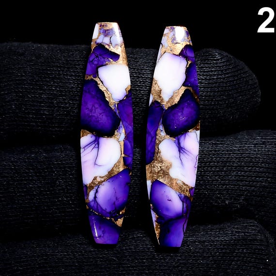 Kingman Purple Copper Turquoise Crystal Both Side Polished