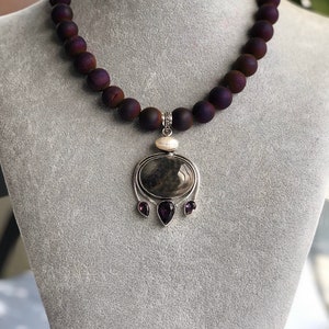PURPLE Statement Gemstone Necklace