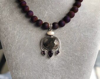 PURPLE Statement Gemstone Necklace