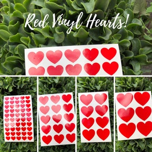 Y2K Red Heart Sticker, Red Multicolored Heart Sticker, Aesthetic