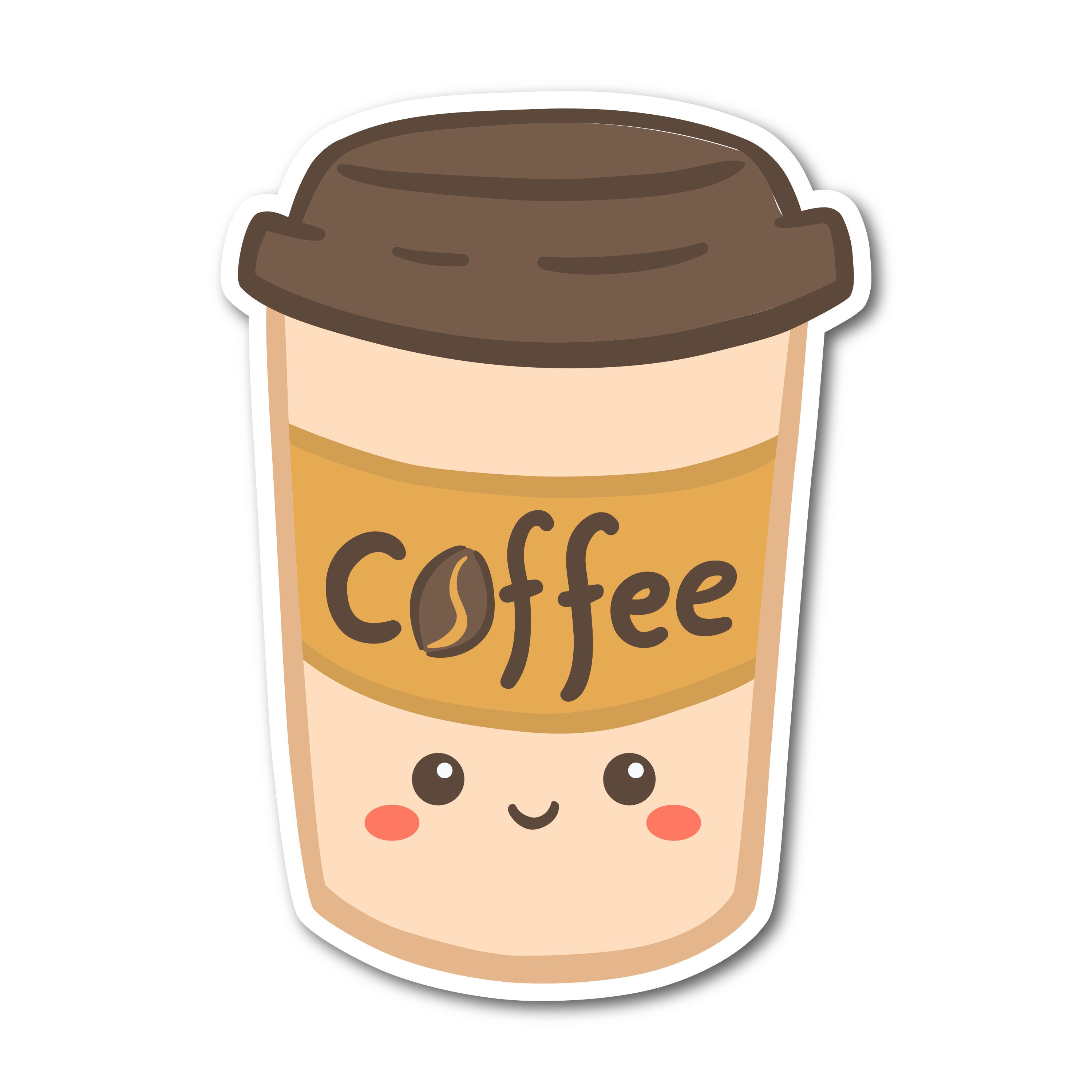 Kawaii Coffee Cup Sticker - Etsy