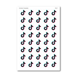 TikTok Planner Stickers Sticker Sheet Social Media