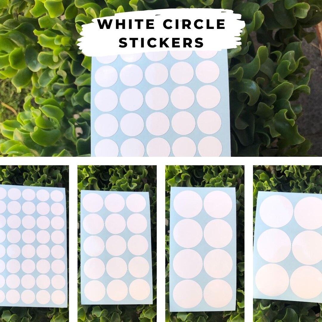 White Vinyl Circle Stickers Etsy Australia