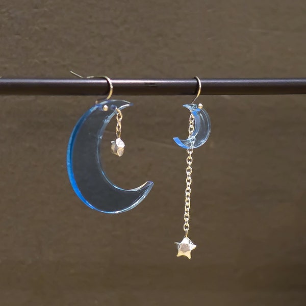 Moon Landing (Blue Fluorescent) Earrings