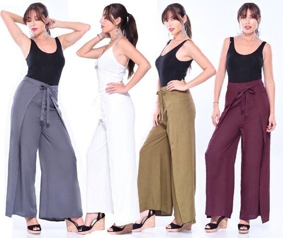 Wide Leg Cotton Pant Wrap Pantbeach 