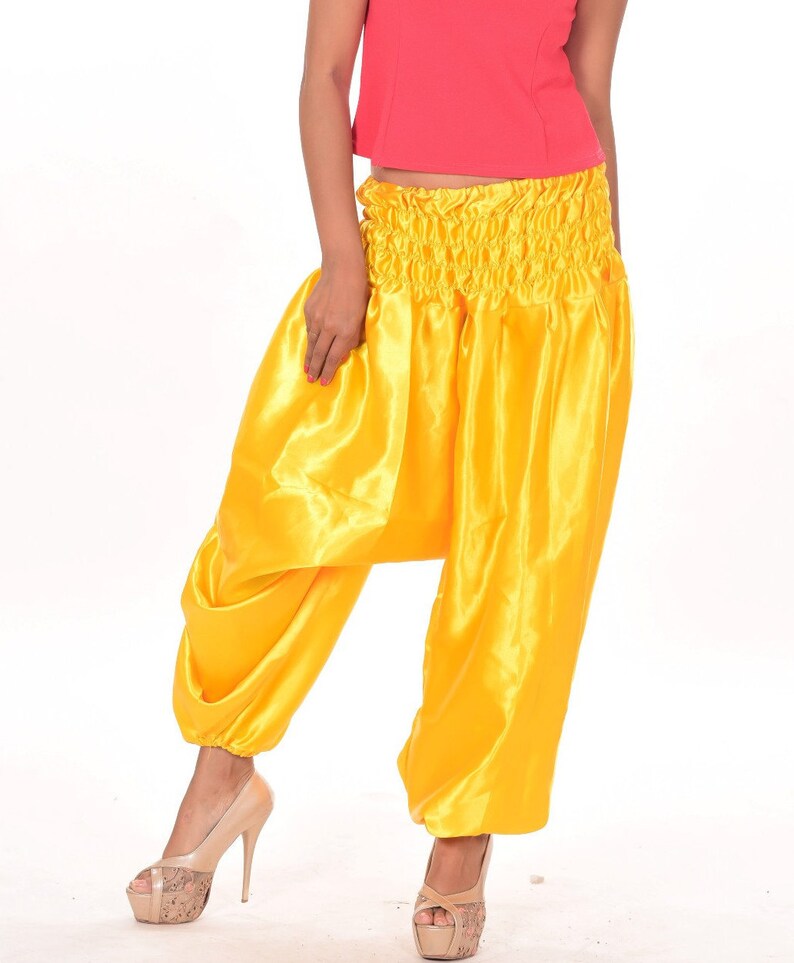 Indian Women Handmade Beautiful Stylish Harem Trouser Ali baba Bohemian Satin Summer Pant Ali baba