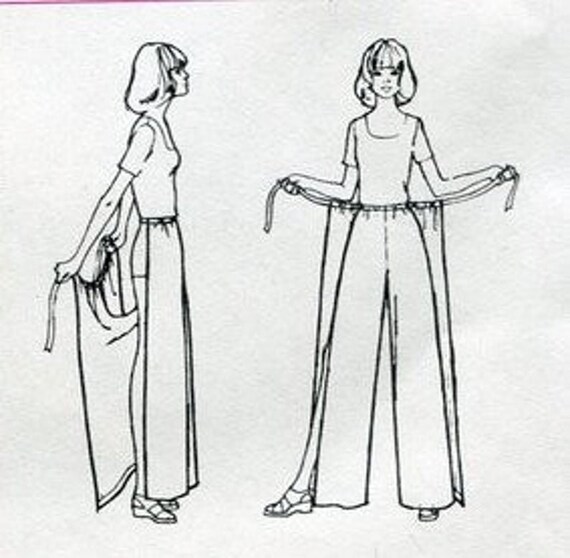 Pantalón de algodón de pierna ancha pantalón envolvente | Etsy España