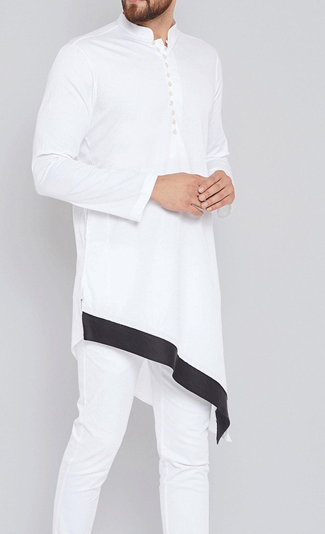 white kurta and pant
