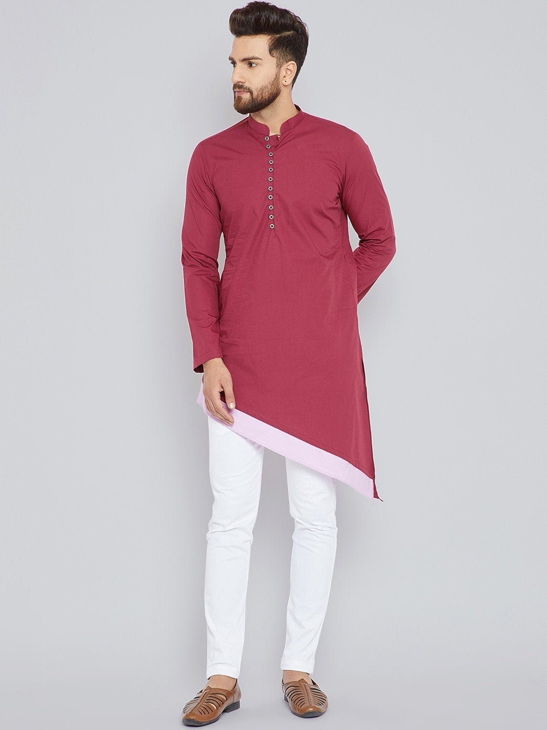 Casual Solid Stylish Kurta Indian 100 