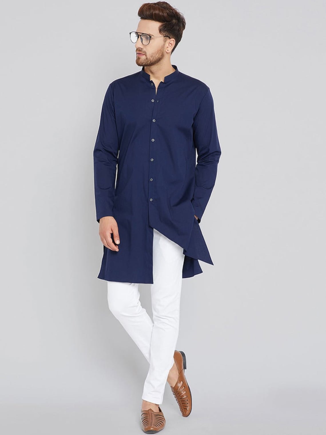 Stylish Solid Kurta 100 Cotton Men S Kurta Shirt Ethnic Loose Etsy