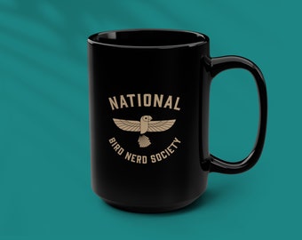 National Bird Nerd Society Ceramic Black Mug - 15oz