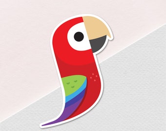 Green Winged Macaw Parrot Sticker