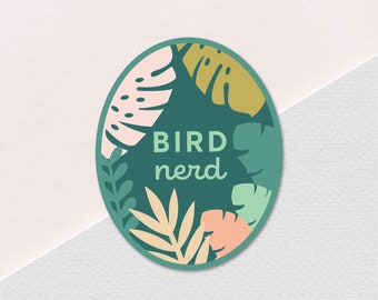 Bird Nerd Tropical Vinyl Sticker