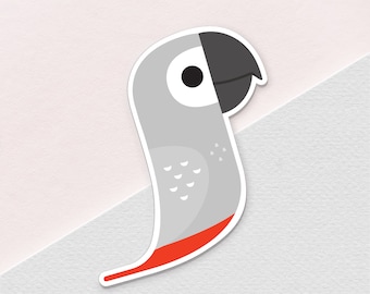 African Grey Parrot Sticker