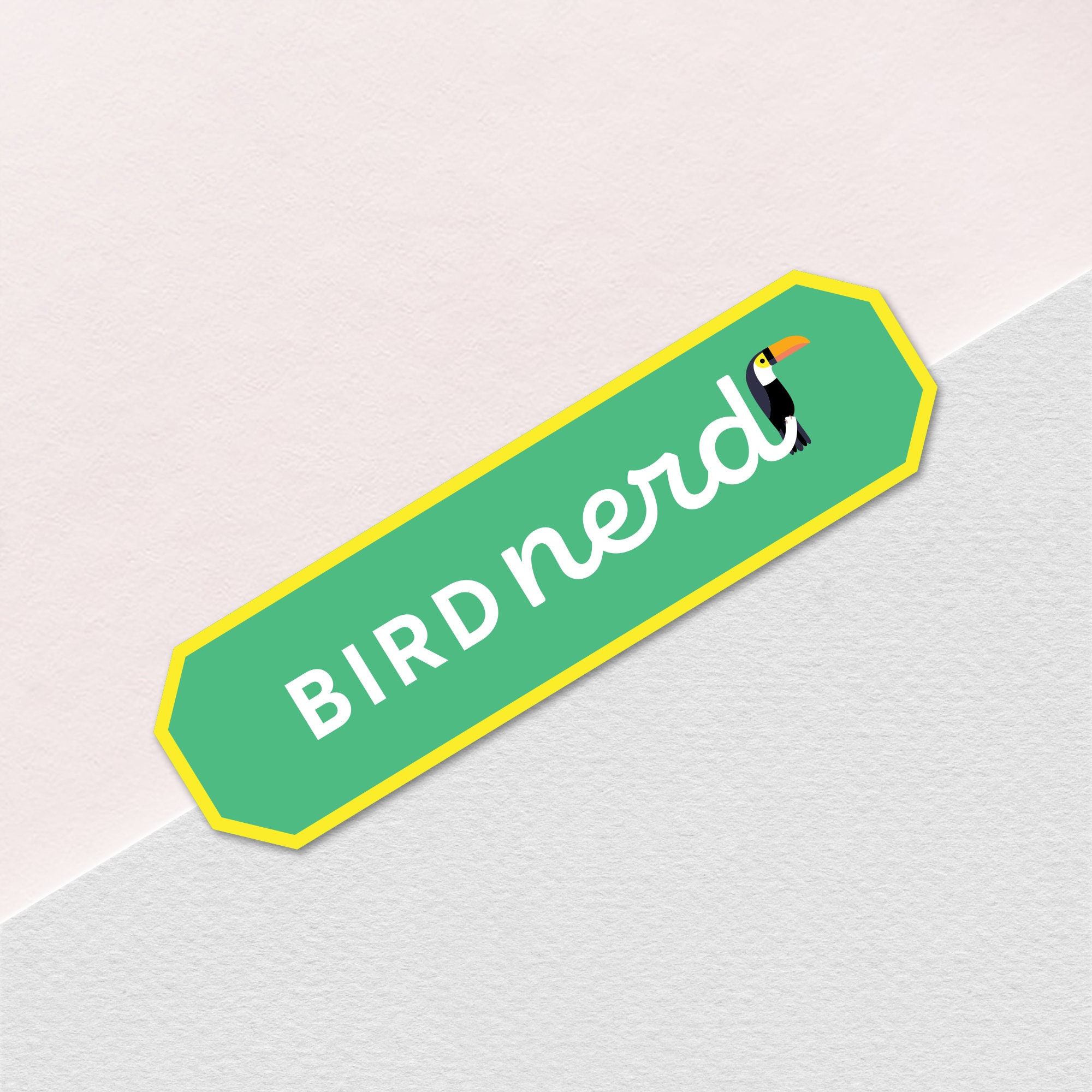 Bird Nerd with Toucan - 3.7" Vinyl Sticker