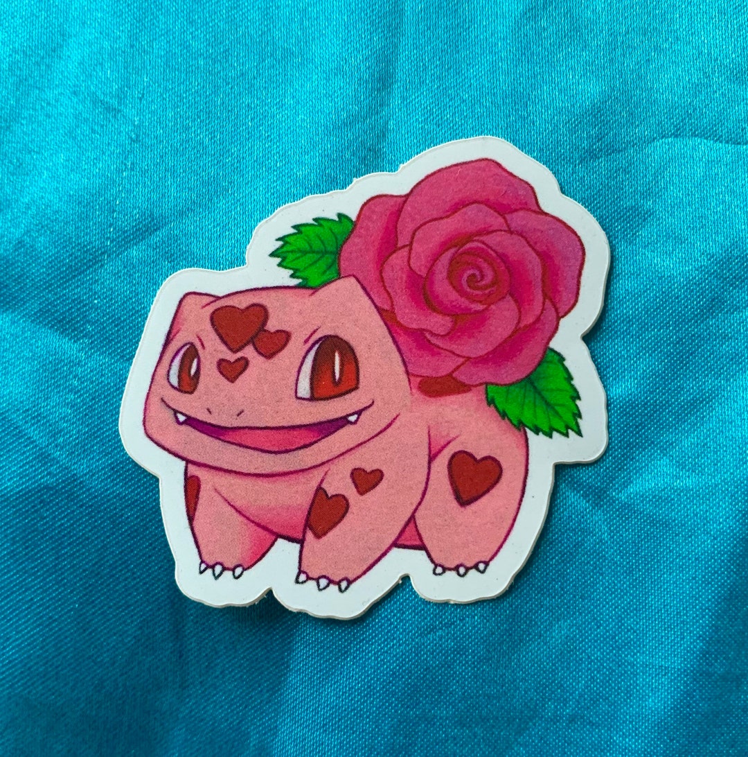 Rose Bulbasaur Sticker Etsy