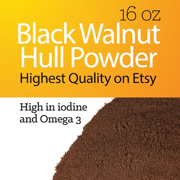 Black Walnut Hull Powder made from Green Hulls | Fresh and Non-GMO | Dry Herb Bulk Powder | 16 oz