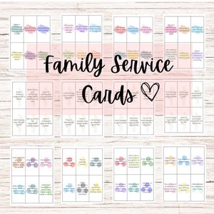 ¡Tarjetas de servicio familiar! Incluye 24 tarjetas imprimibles para todas las edades.