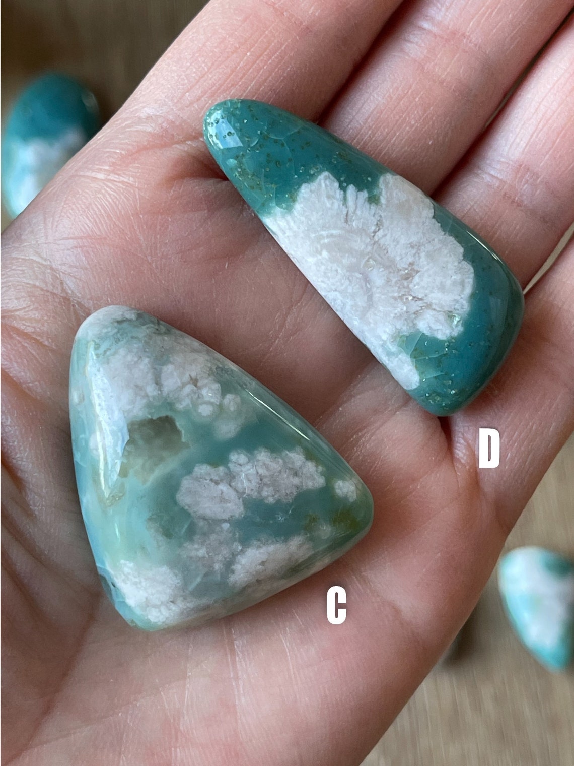 Natural Small Green Flower Agate Tumbled Stones Grounding Etsy Singapore