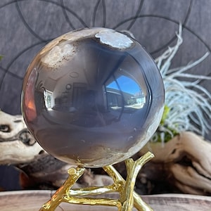 Natural Black Flower Agate Geode Egg, Geode.