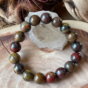 Genuine Solid Red Carnelian Stone Bead Bracelet, Beaded